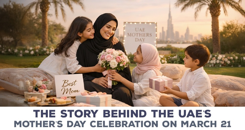 Mother’s Day celebration in the UAE on March 21 honoring mothers with flowers and love