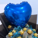 Blue Blooms & Ferrero For Him with Heart Balloon 4 fathers-day-bouquet-with-balloon_05