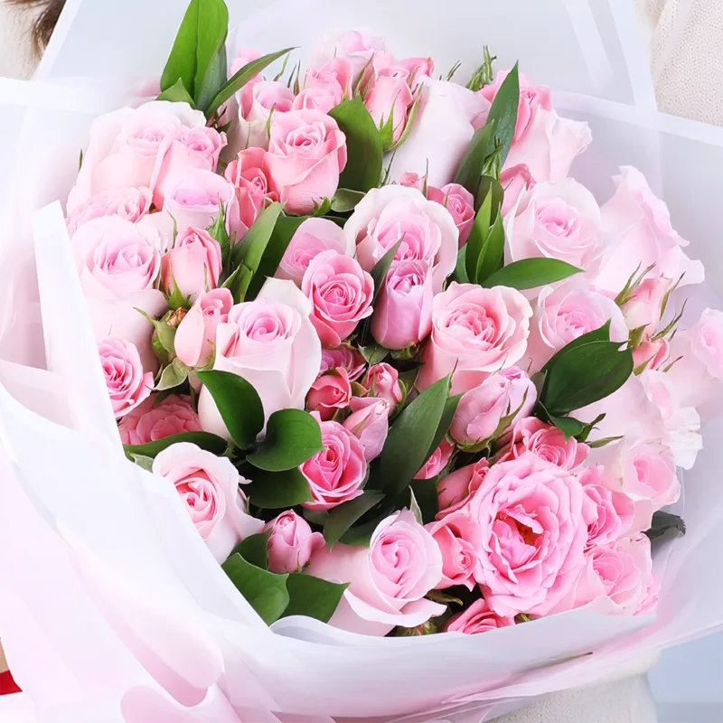 pink-romance-rose-bouquet_02 pink romance rose bouquet 02