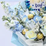 Father's Day Bouquet with Balloon 3 rose-delphinium-chocolate-bouquet-with-balloon_03