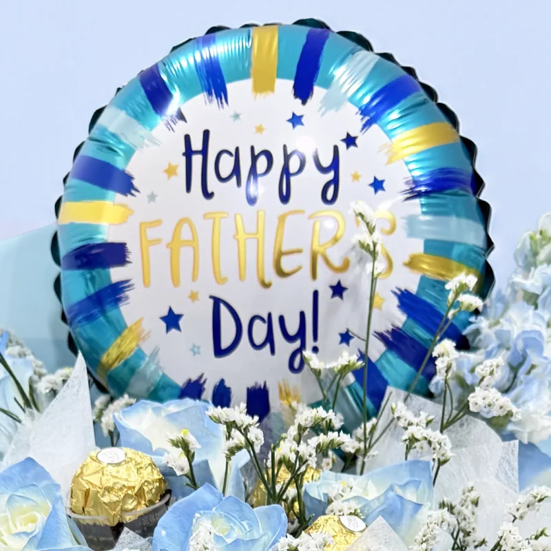 rose-delphinium-chocolate-bouquet-with-balloon_04 rose delphinium chocolate bouquet with balloon 04