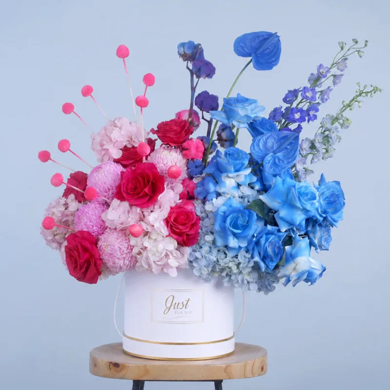 luxury-mixed-flower-hat-box luxury mixed flower hat box