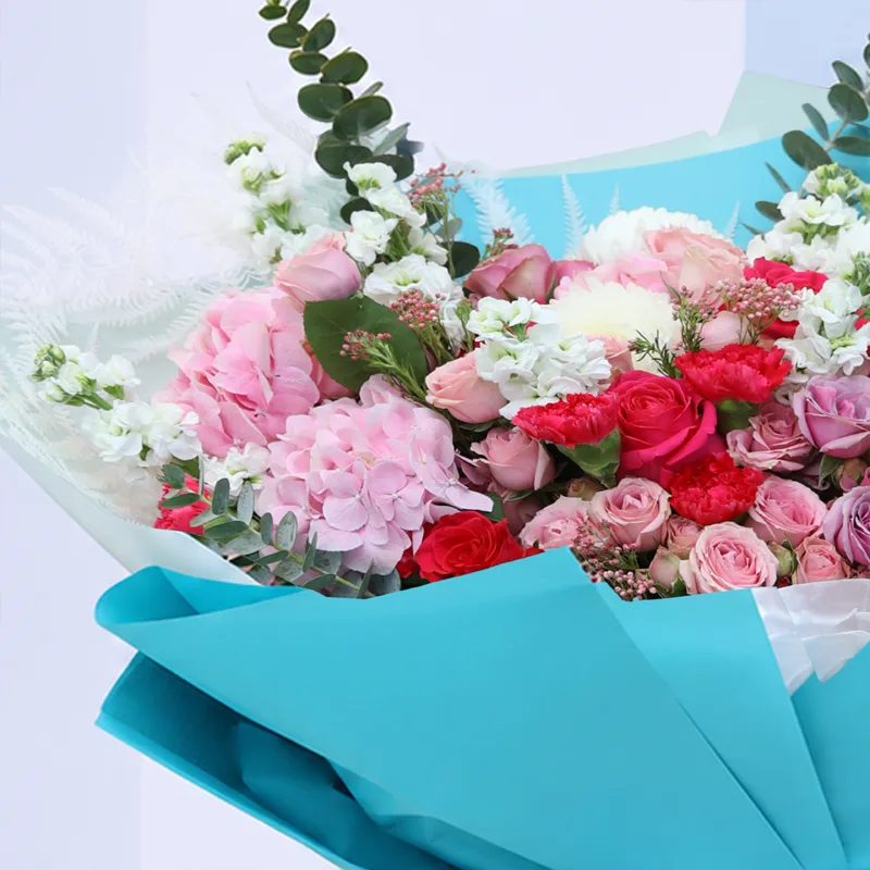 pastel mixed flower bouquet 03